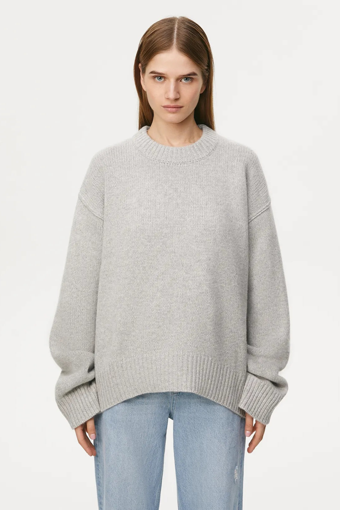 Casual oversized crèmekleurige trui