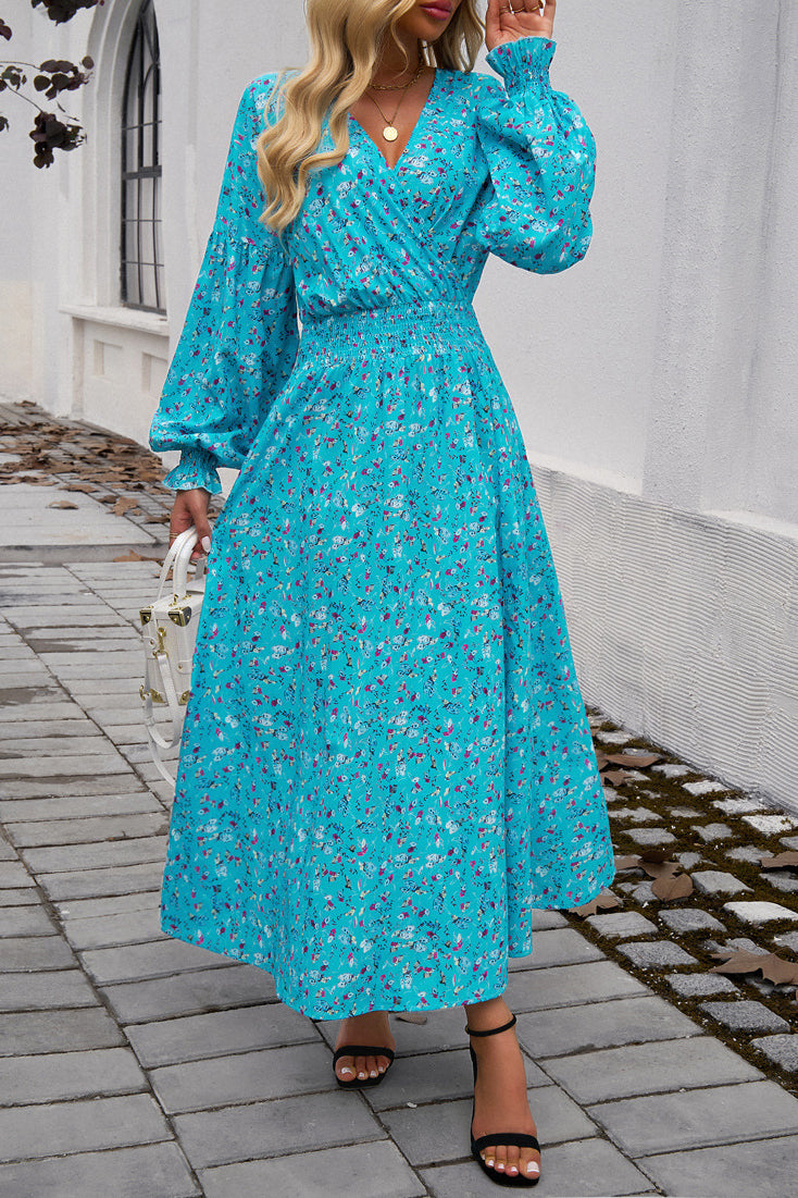 Vibrant Floral Print Maxi Dress