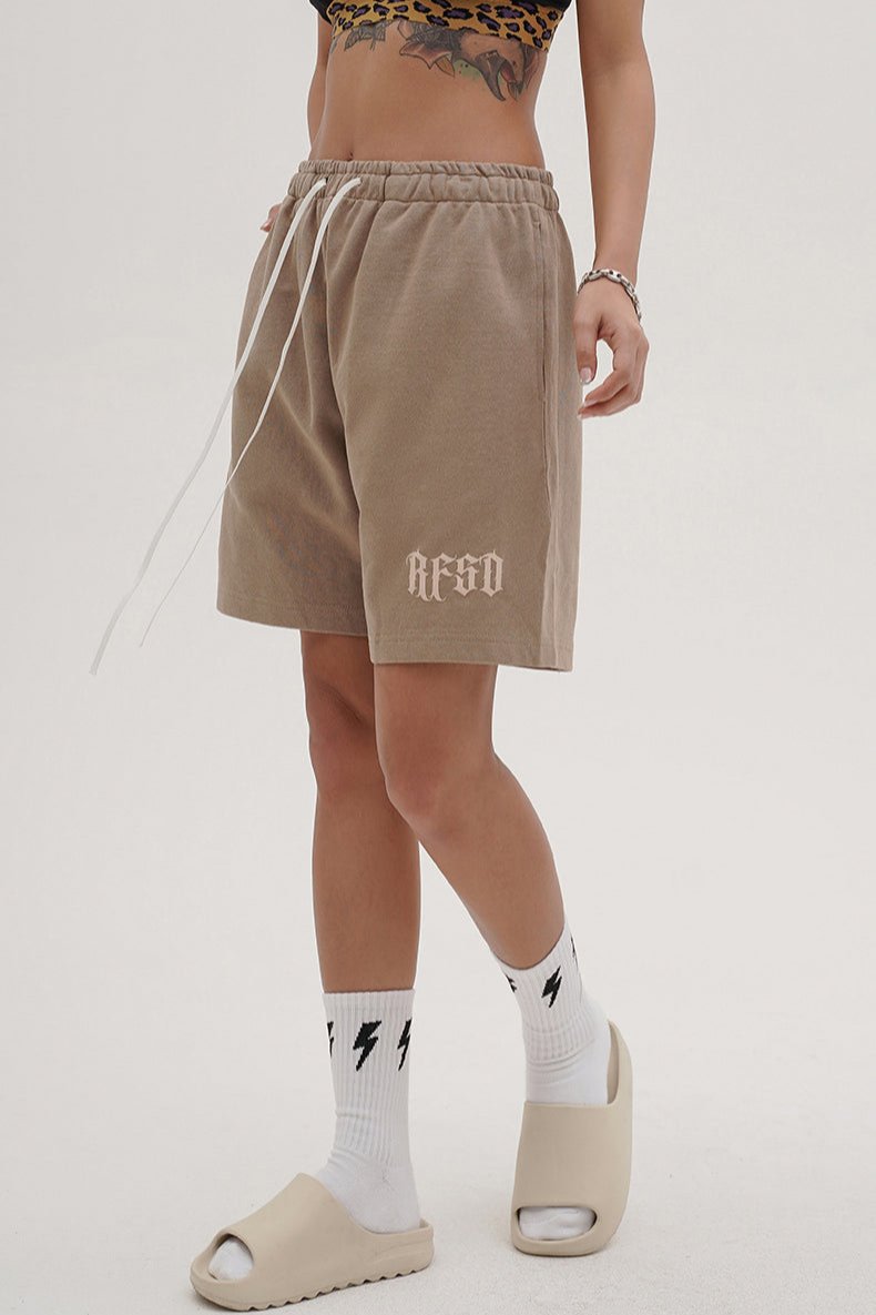 Classic Apricot Loose Drawstring Shorts