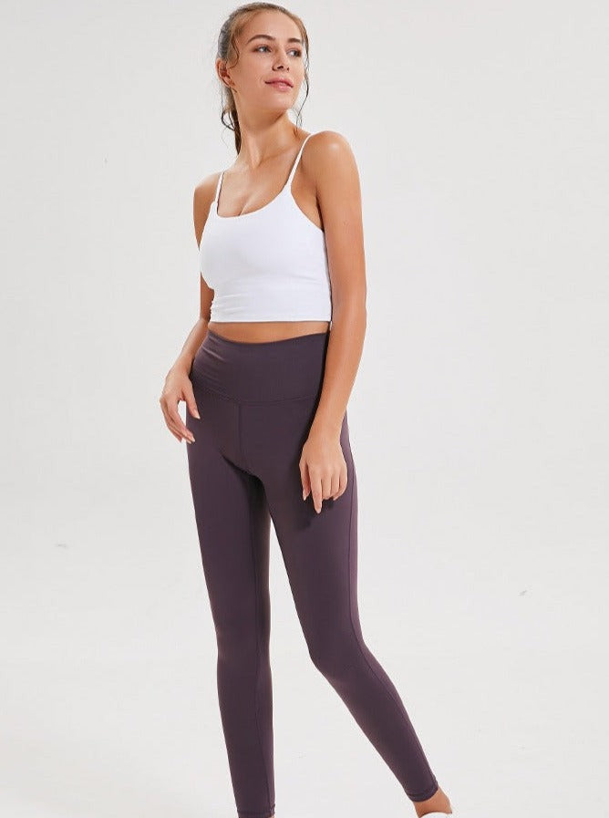 Lichtpaarse mouwloze sportyoga crop top 