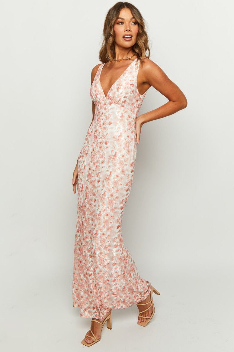 Elegante V-hals mouwloze maxi-jurk 