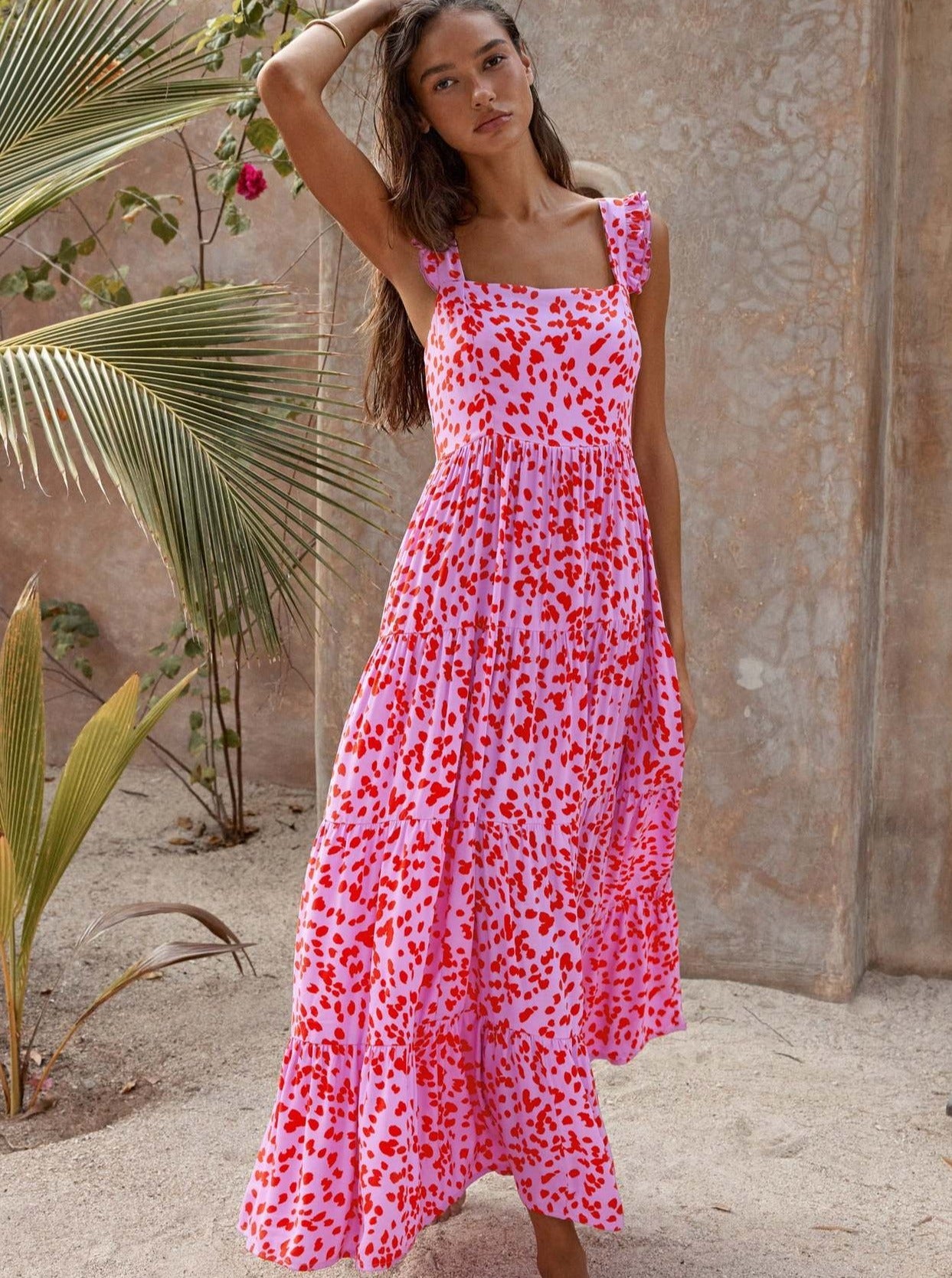 Bohemian Halter Flowy Midi-jurk 