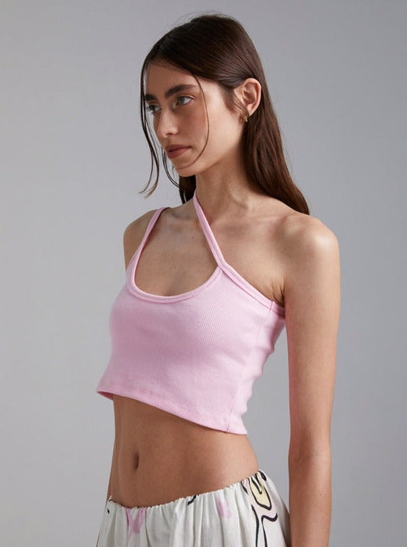 Asymmetrische crop top met één schouder 