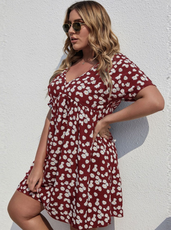 Floral Style Printed Vacation Dress