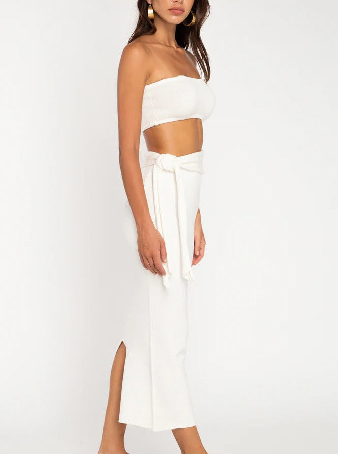 Sexy witte tube top cut out bodycon jurk 