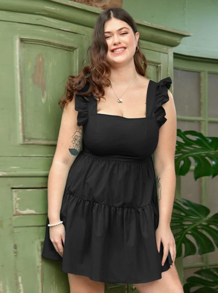 Plus Sized Summer Waist Sleeveless Vest Cake Temperament Dress