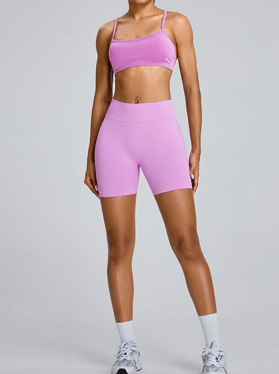 Roze naadloze high-waisted butt-lifting sportshort 