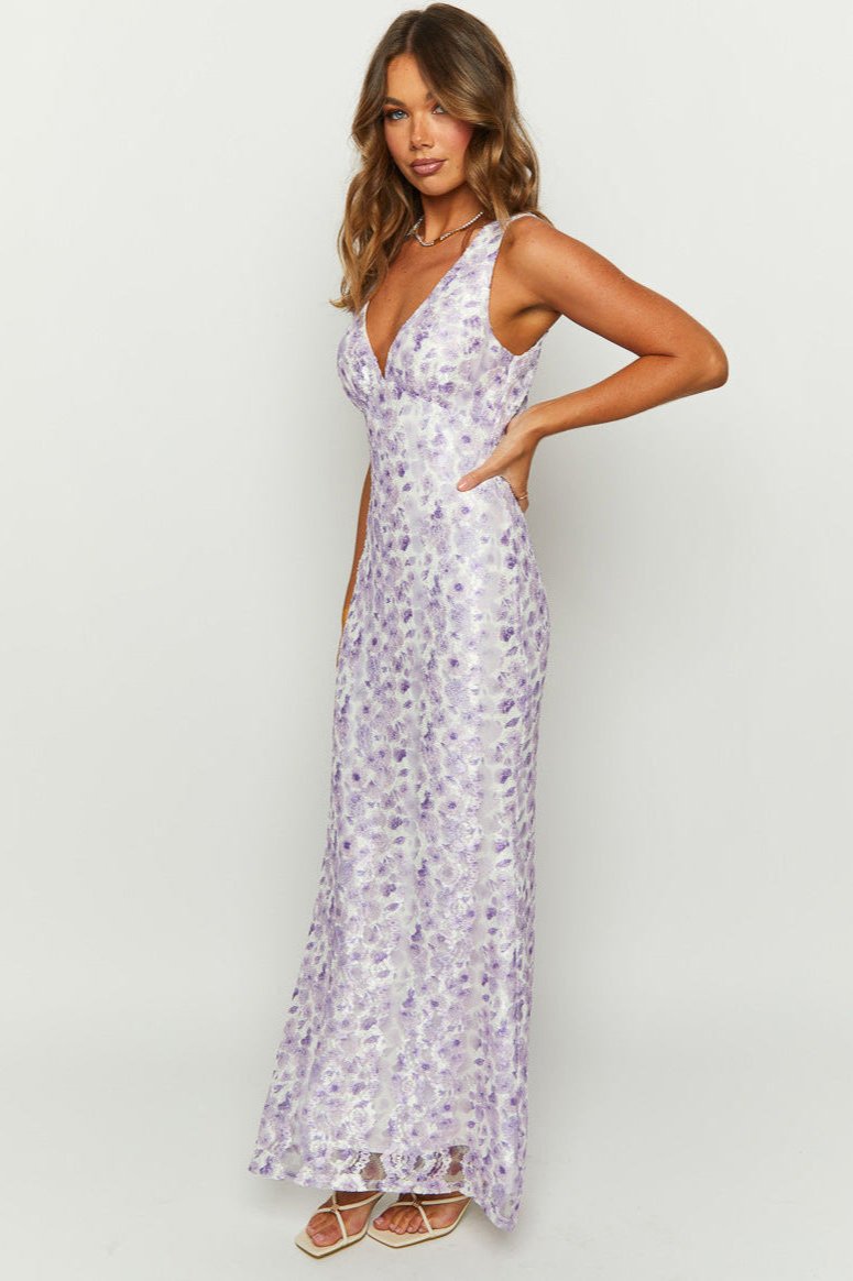 Elegante V-hals mouwloze maxi-jurk 