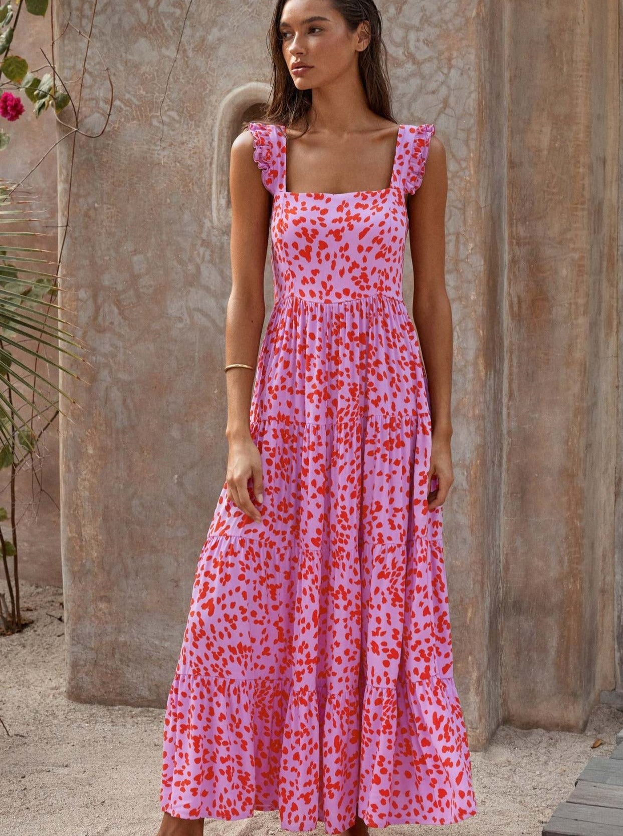 Bohemian Halter Flowy Midi-jurk 