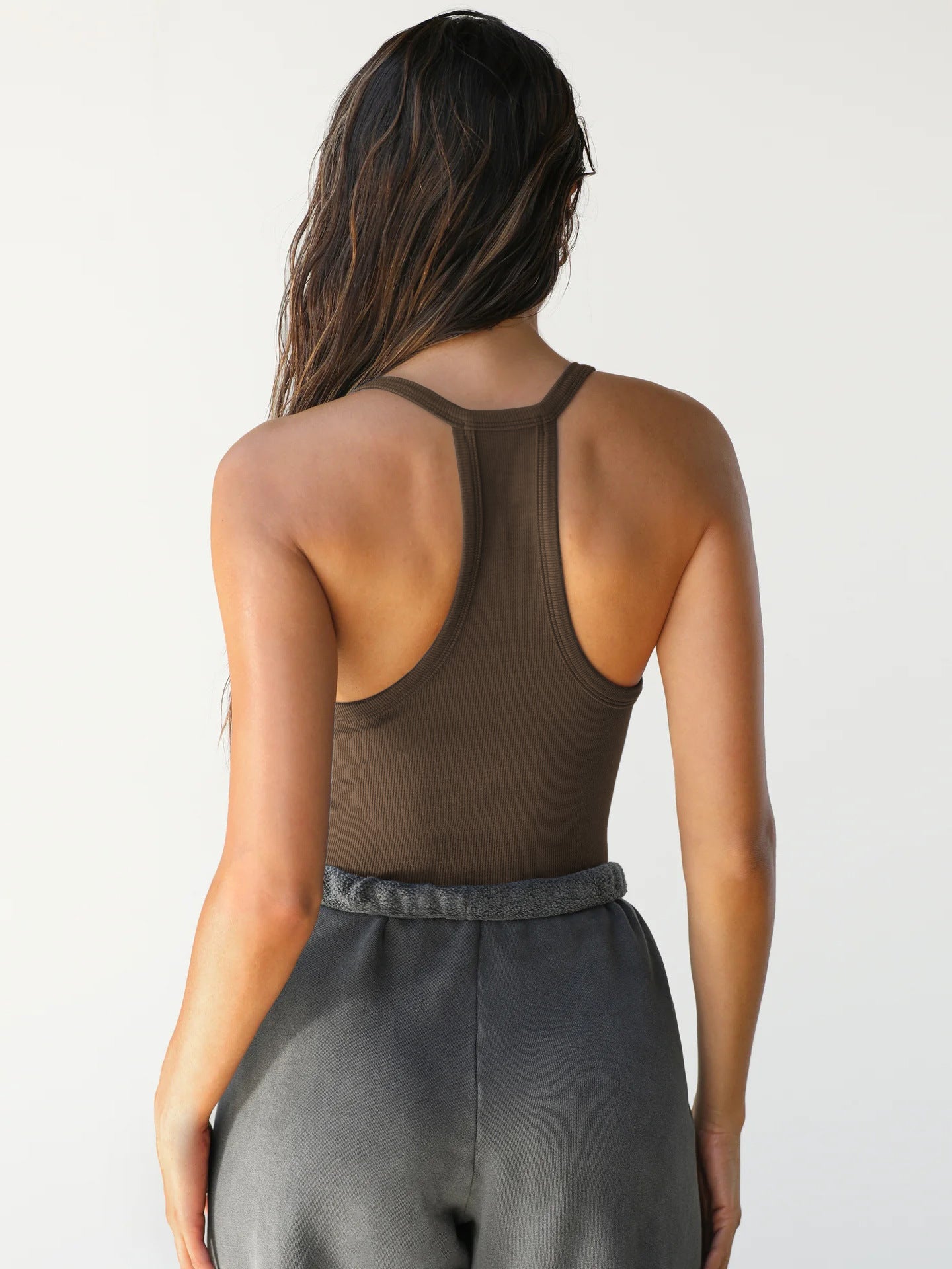 Sexy Casual Halter V-hals Effen Mouwloos Topje 