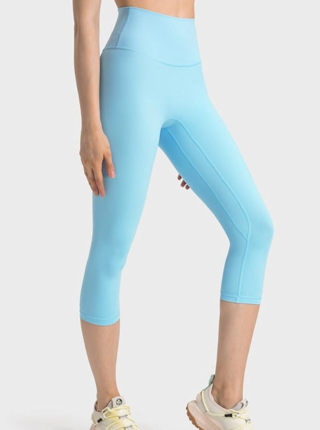 Light Blue Stretchable High Waist Exercise Yoga Pants