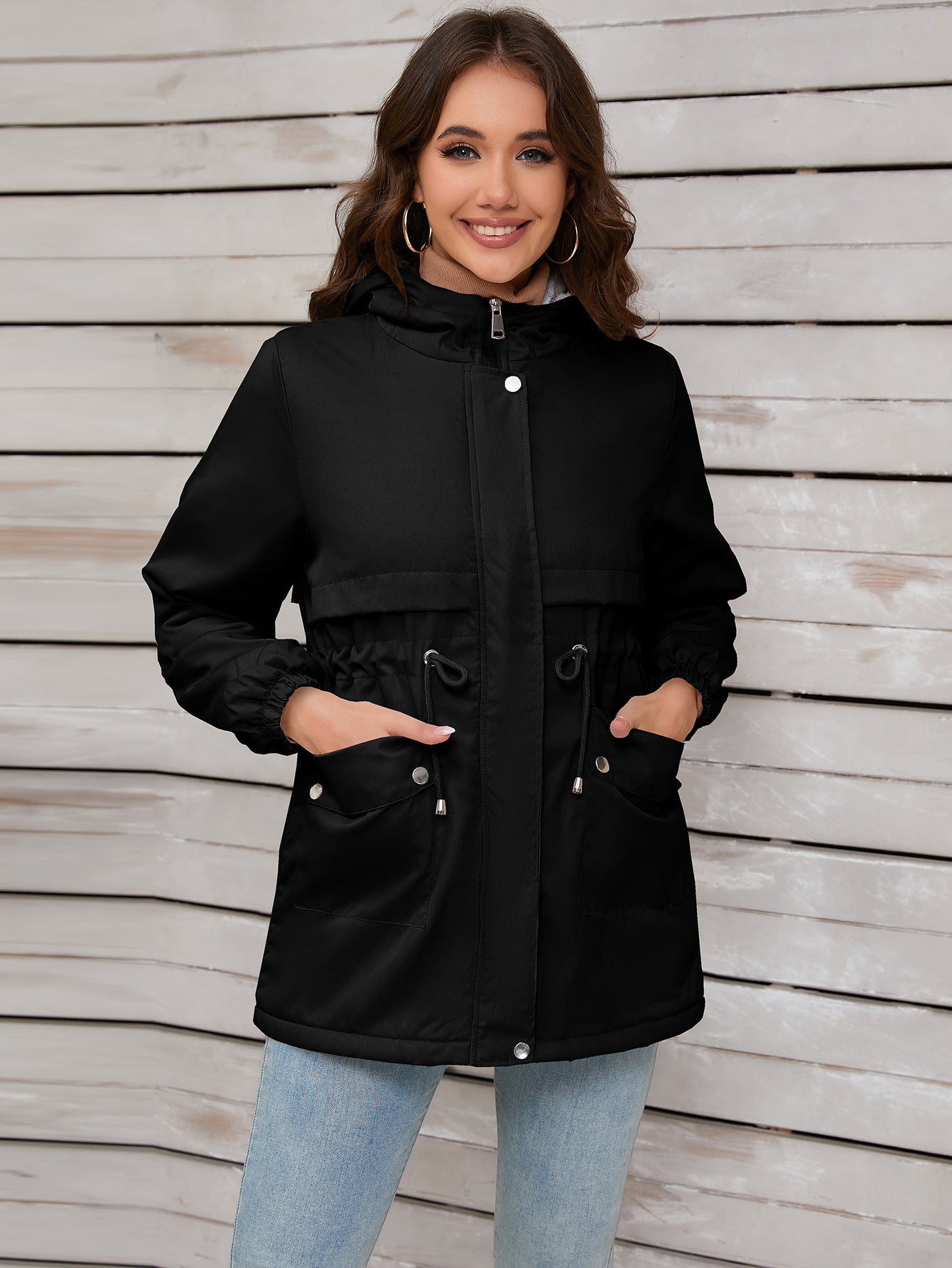 Hooded Parka with Adjustable Waist for Outdoor Adventures