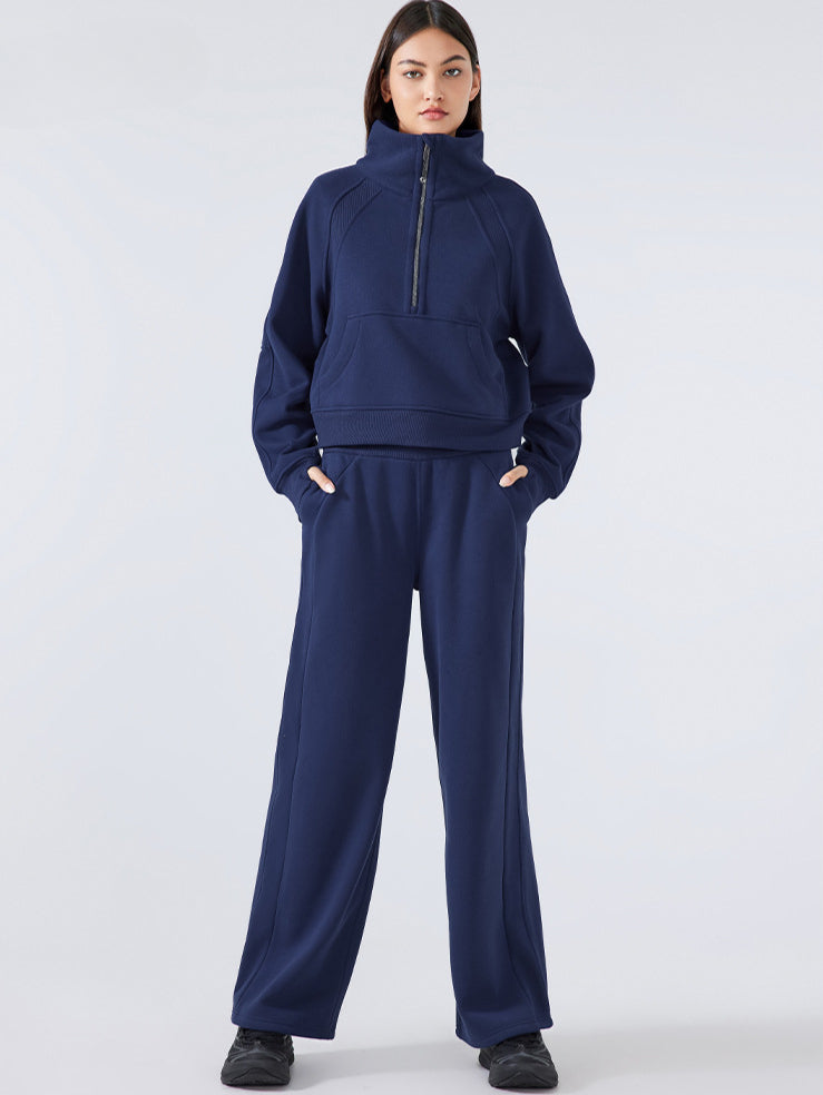 Marineblauwe joggingbroek met trekkoord