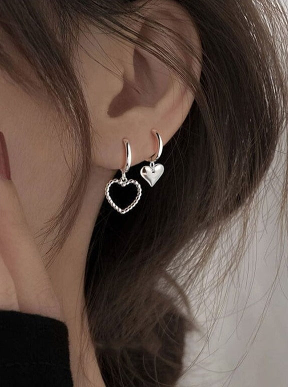 Silver Heart Earrings Earrings Pinchbox 